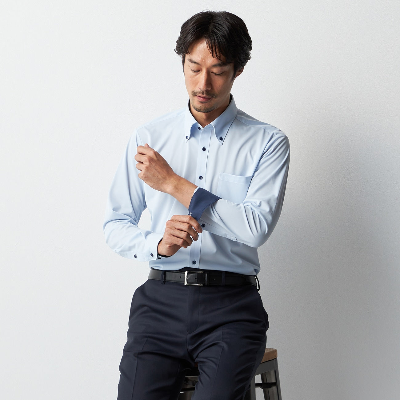 Super Non-Iron Stretch Button-Down Shirt - Blue_07
