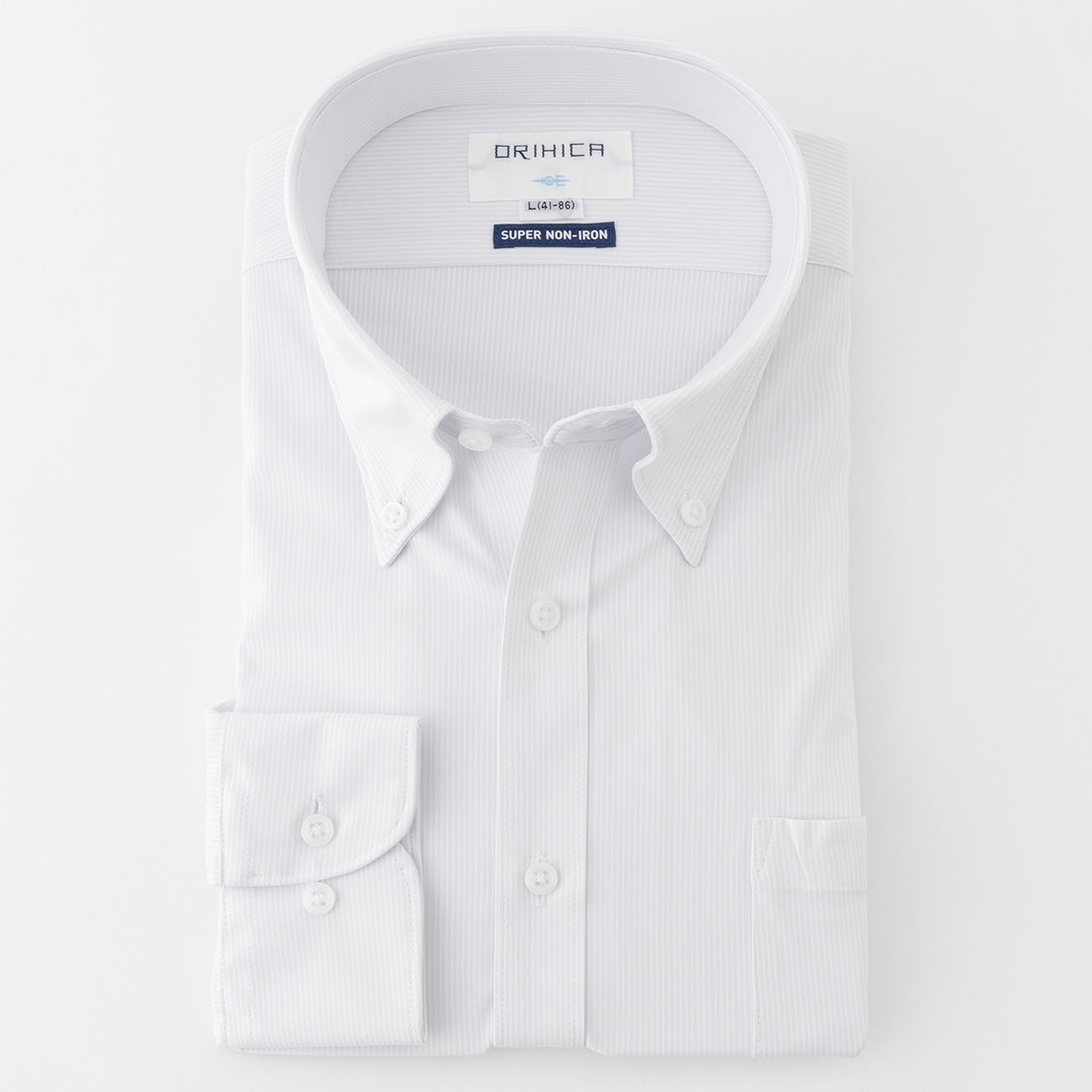 Super Non-Iron Stretch Button-Down Stripe Shirt - Gray_07
