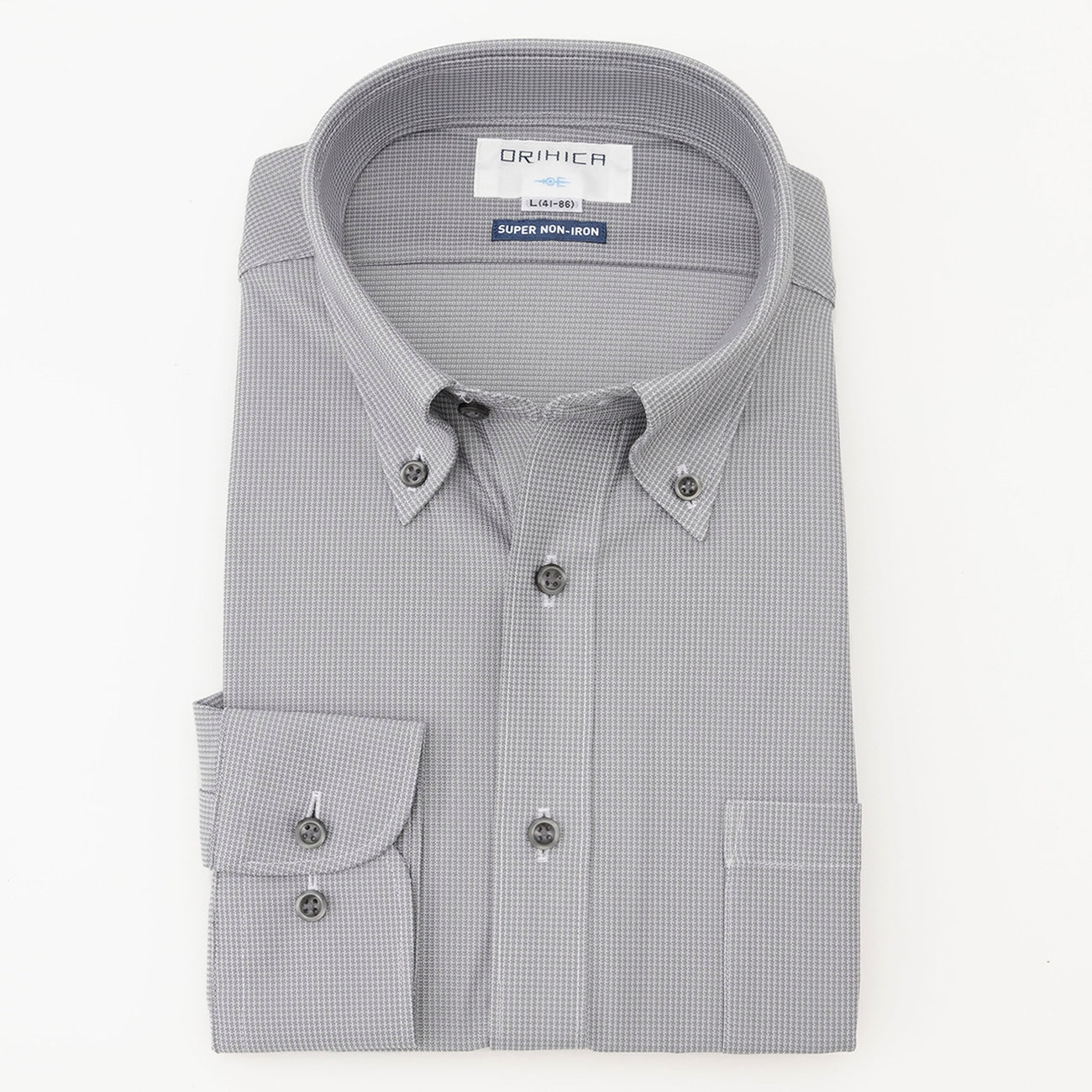 Super Non-Iron Stretch Button-Down Shirt - Gray_08
