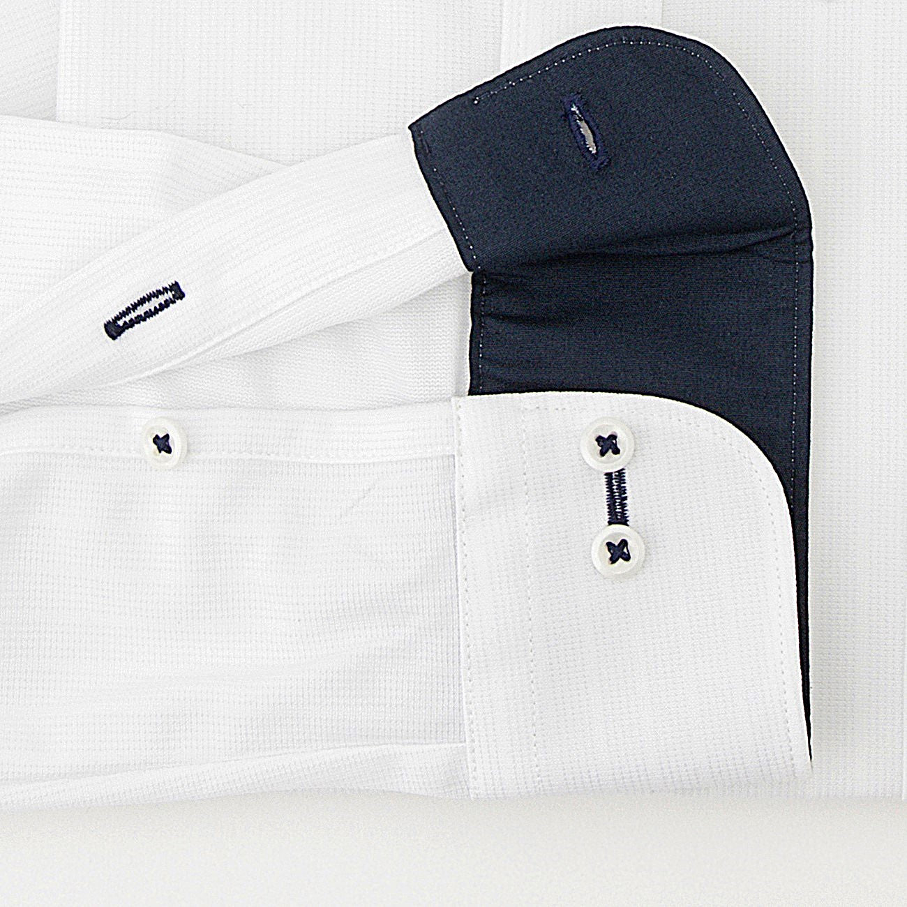 超免烫极弹钮扣领衬衫 白_15