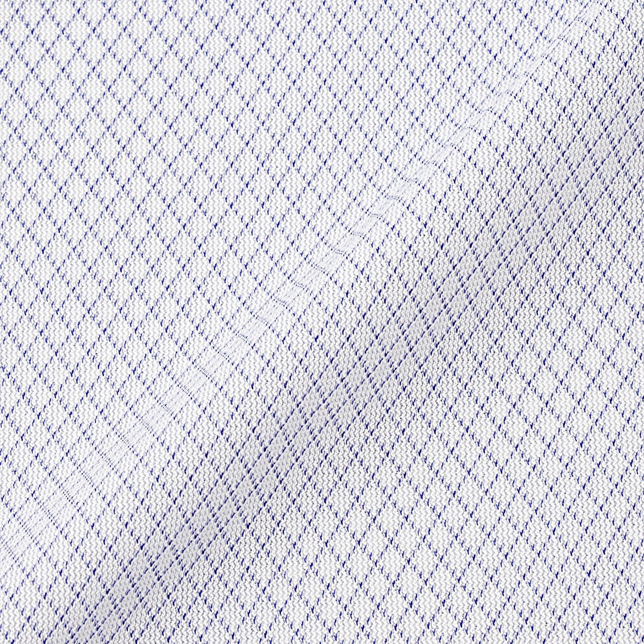 超级无熨烫弹力纽扣菱形编织衬衫 - 蓝色_11