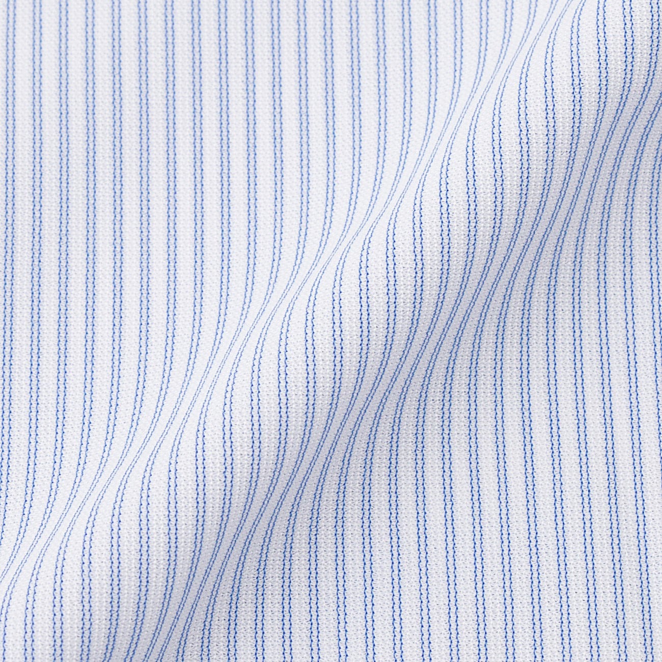 超级无熨烫弹力纽扣条纹衬衫 - 蓝色_10