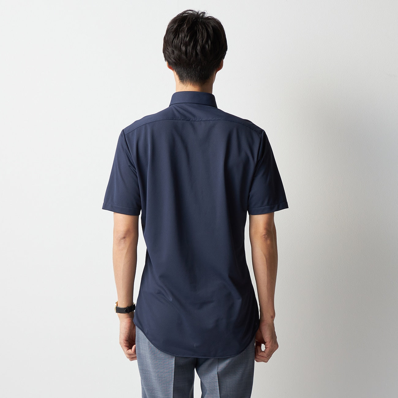DRYDRY Super Non-iron Short Sleeve Button-down Shirt - Navy_09