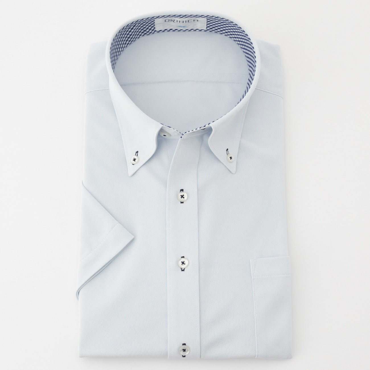 DRYDRY Super Non-iron Short Sleeve Button-down Shirt - Blue_06