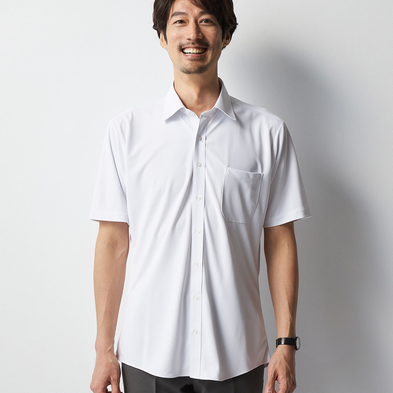 short sleeve dress shirt spread collar SPREAD COLLAR SHORT SLEEVE SHIRT ZIGGY CHEN
