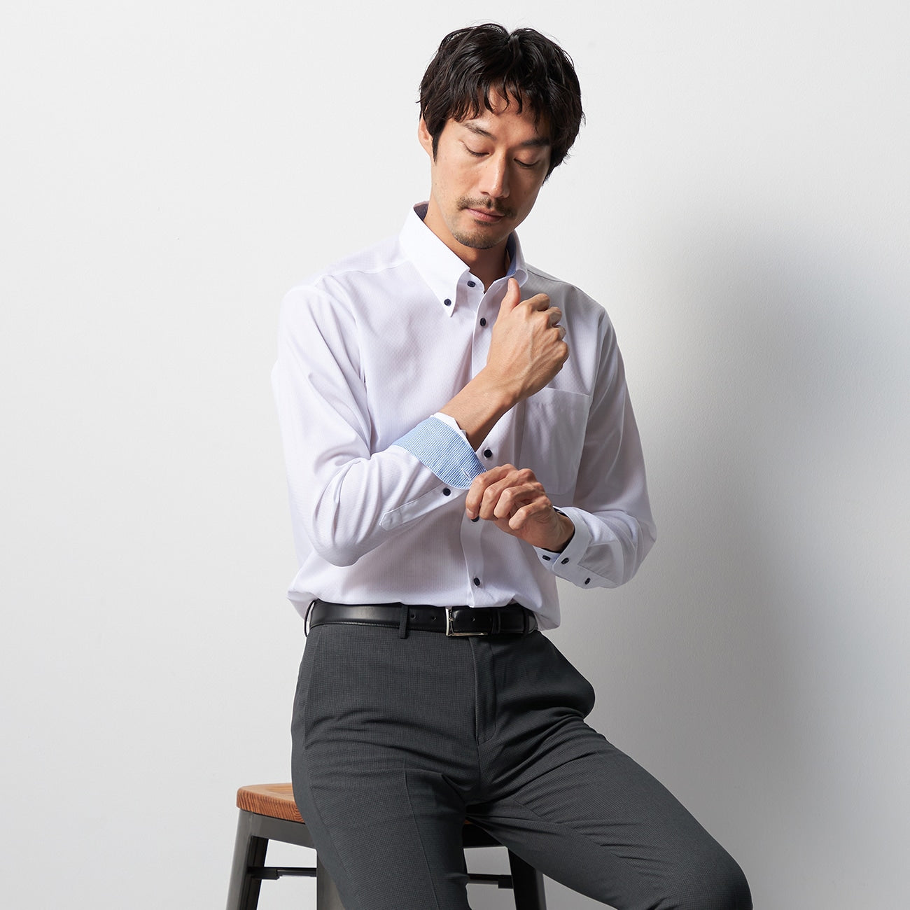 Super Cool Non-iron Button-down Shirt - White_07