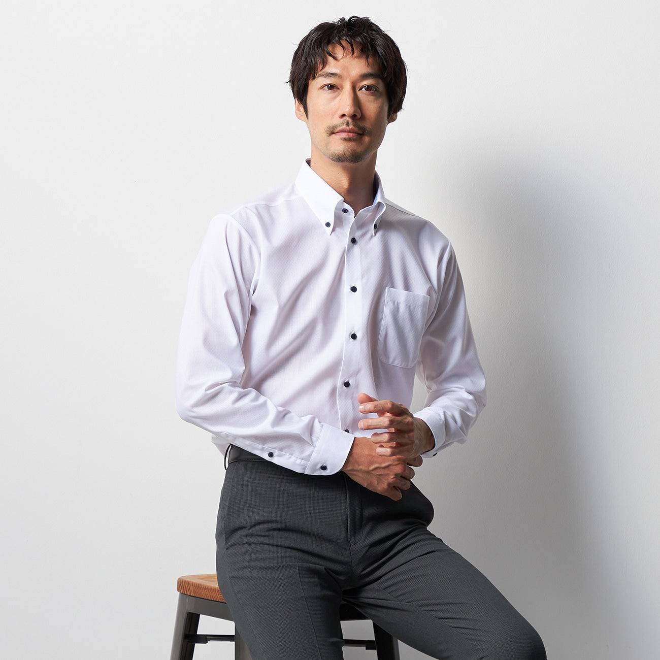 Super Cool Non-iron Button-down Shirt - White_08