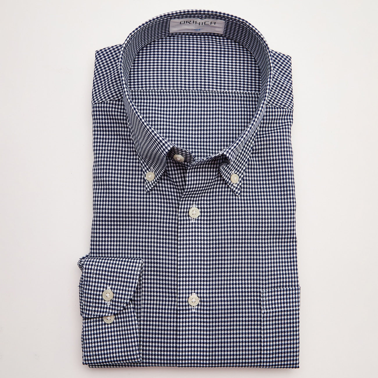Super Cool免熨烫 钮扣领衬衫 Check Shirt -深蓝