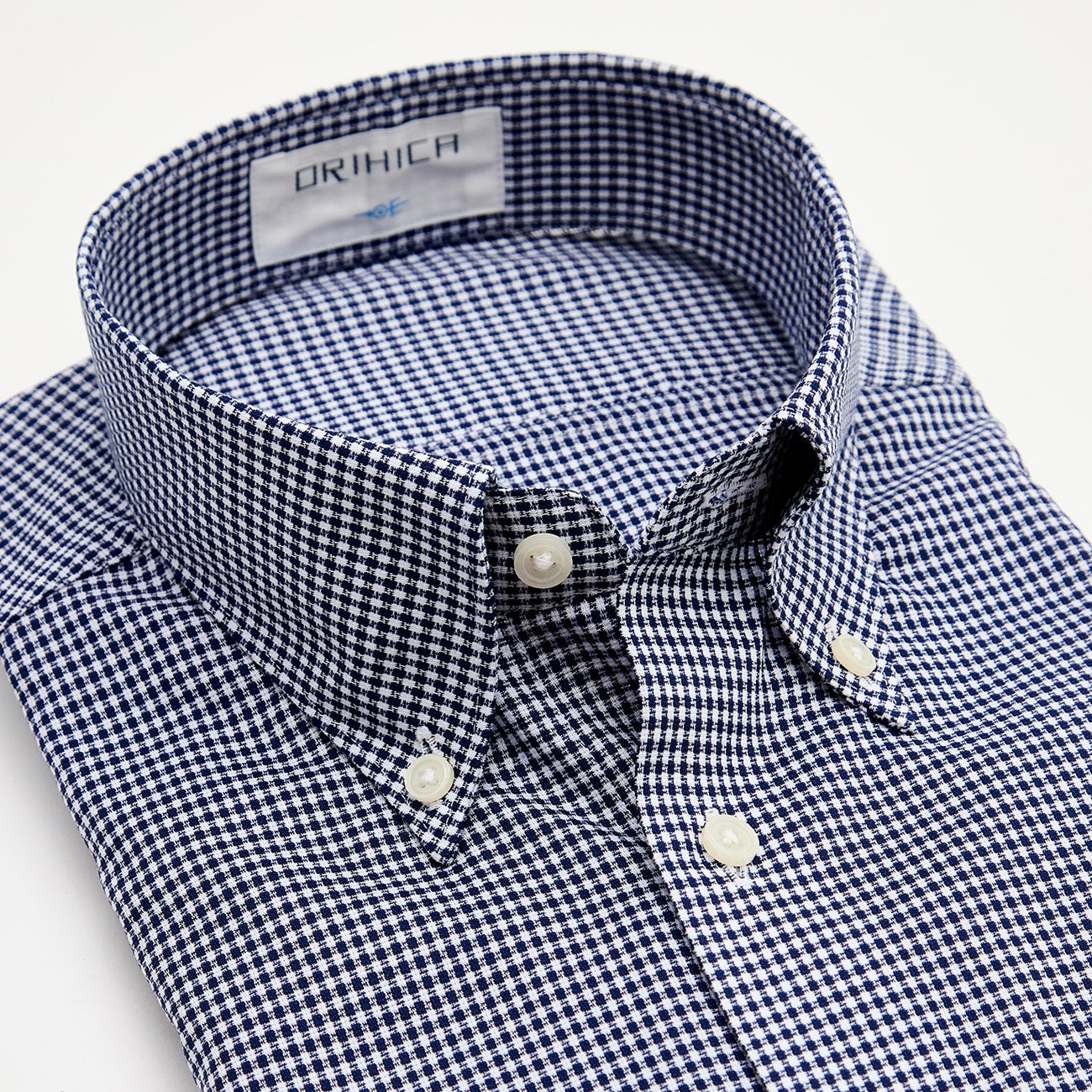 Super Cool免熨烫 钮扣领衬衫 Check Shirt -深蓝