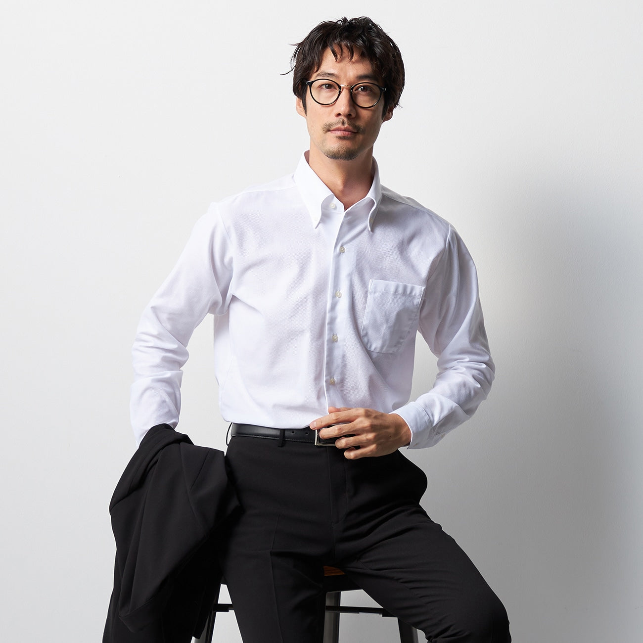 Super Cool Non-iron Button-down Shirt - White_07