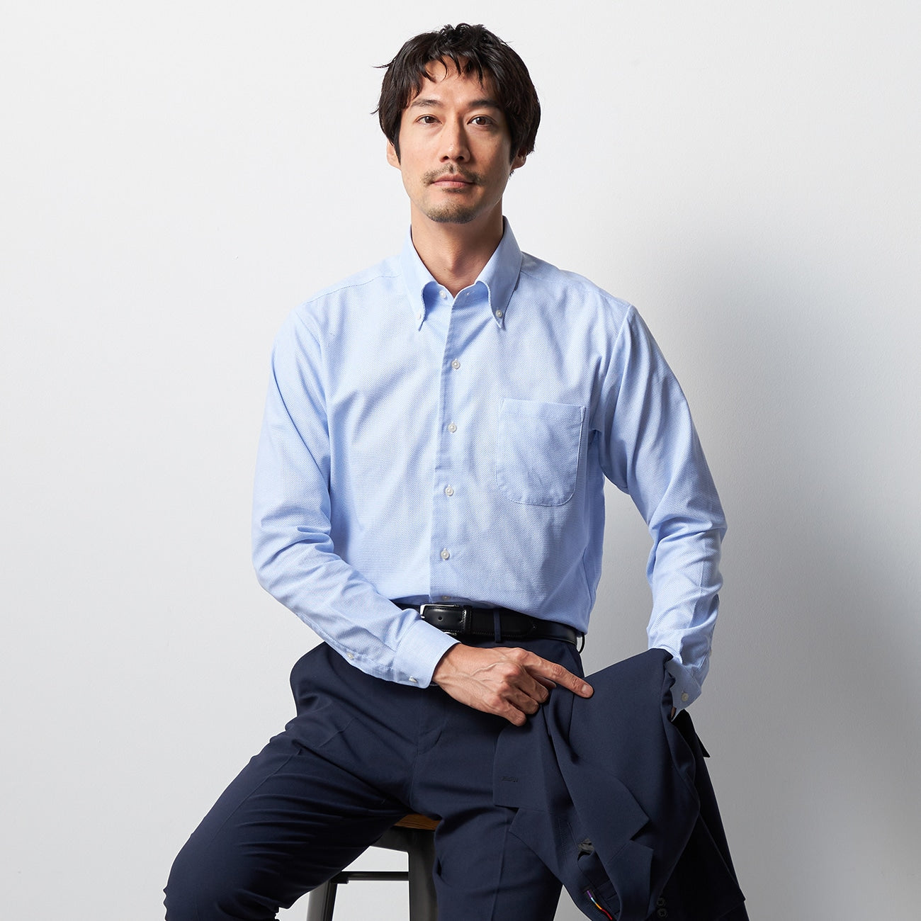 Super Cool Non-iron Button-down Shirt - Blue_07