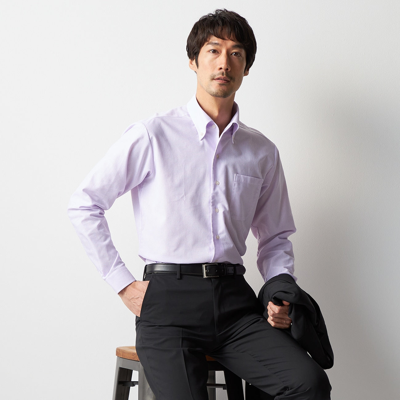 Super Cool Non-iron Button-down Shirt - Lavender_07