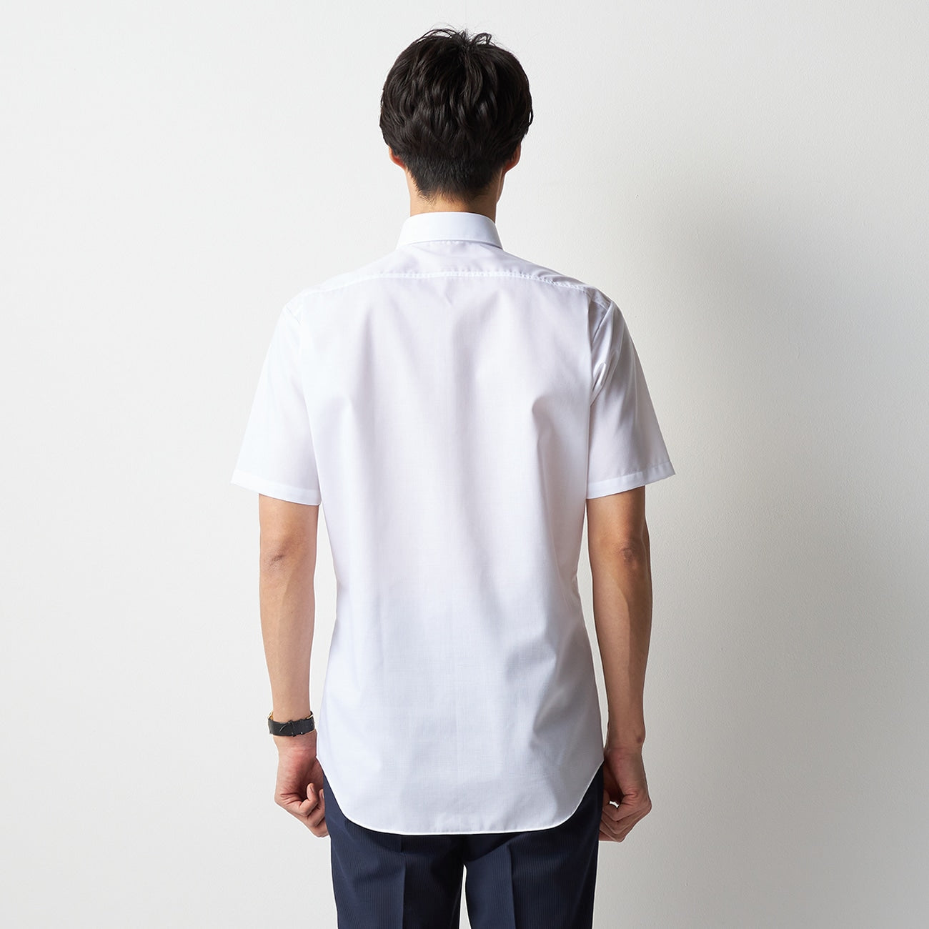 Super Cool Non-iron Button-down Short Sleeve Shirt - White_09