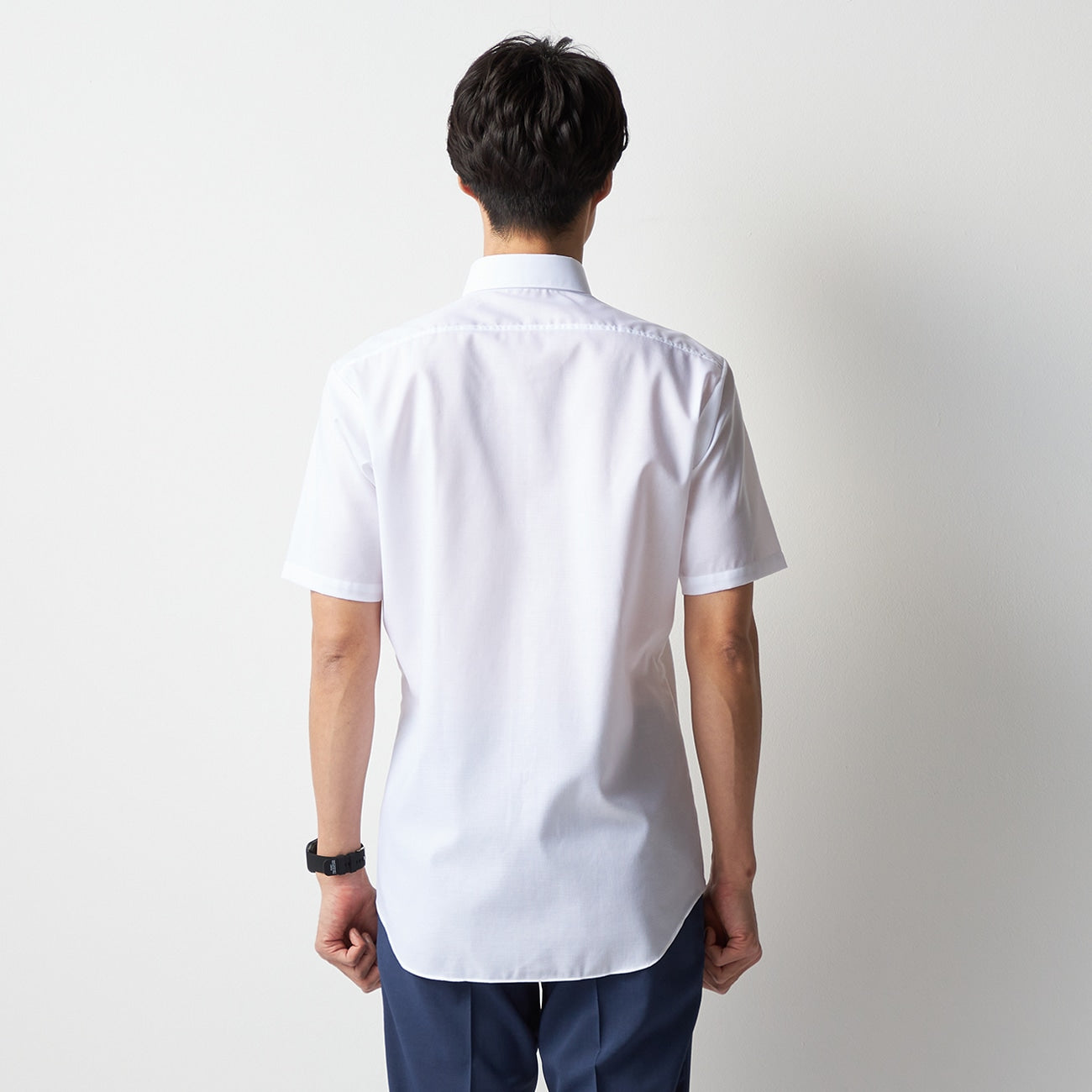 Super Cool Non-iron Button-down Short Sleeve Shirt - White_09