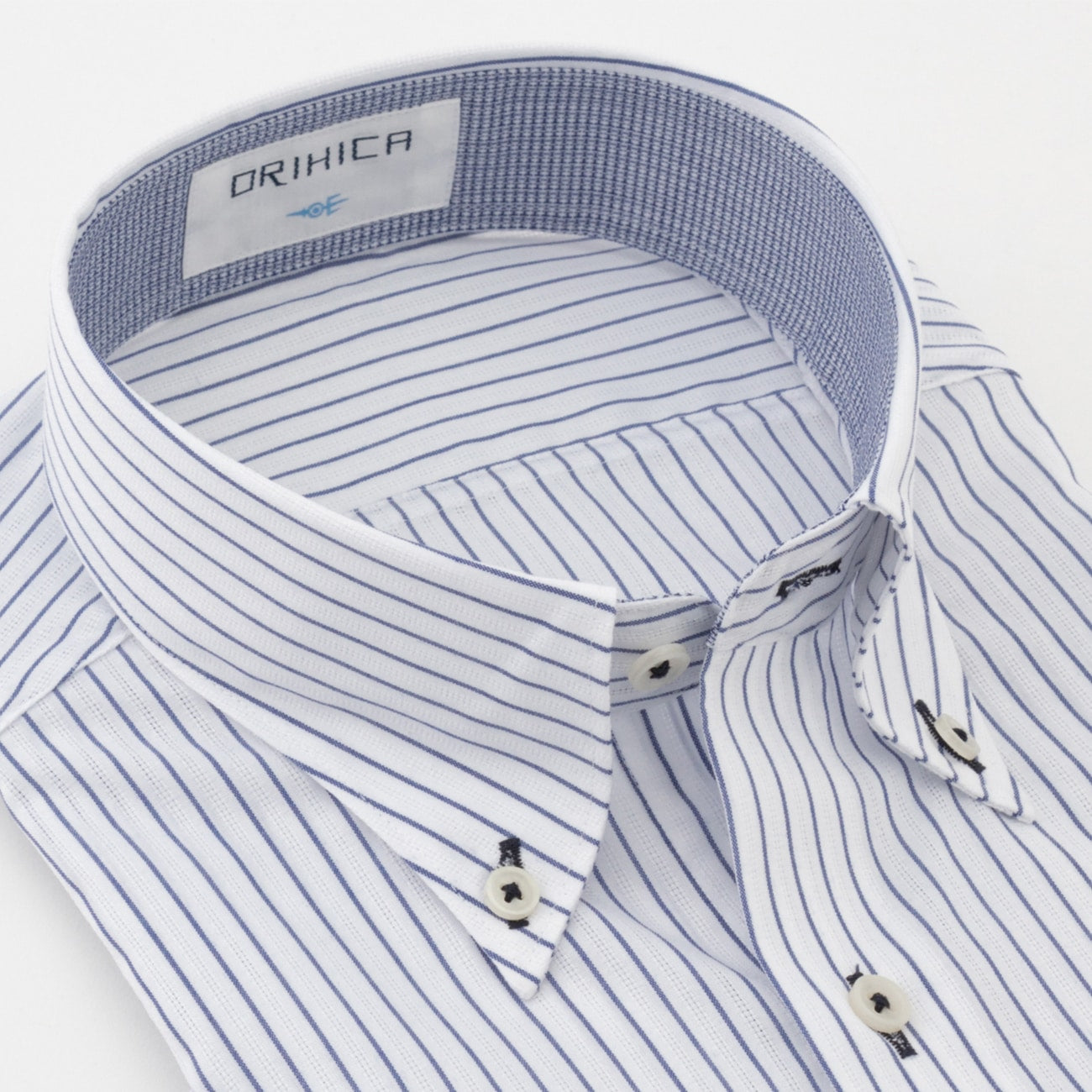 Super Cool Non-iron Button-down Short Sleeve Stripe Shirt - Blue_07