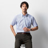 Super Cool Non-iron Button-down Short Sleeve Stripe Shirt - Blue_06