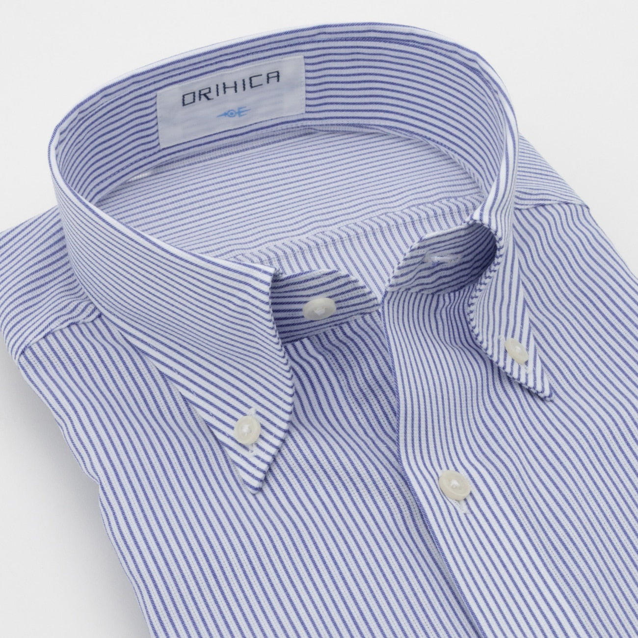 Super Cool Non-iron Button-down Short Sleeve Stripe Shirt - Blue_08