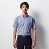 Super Cool Non-iron Button-down Short Sleeve Check Shirt - Navy_05