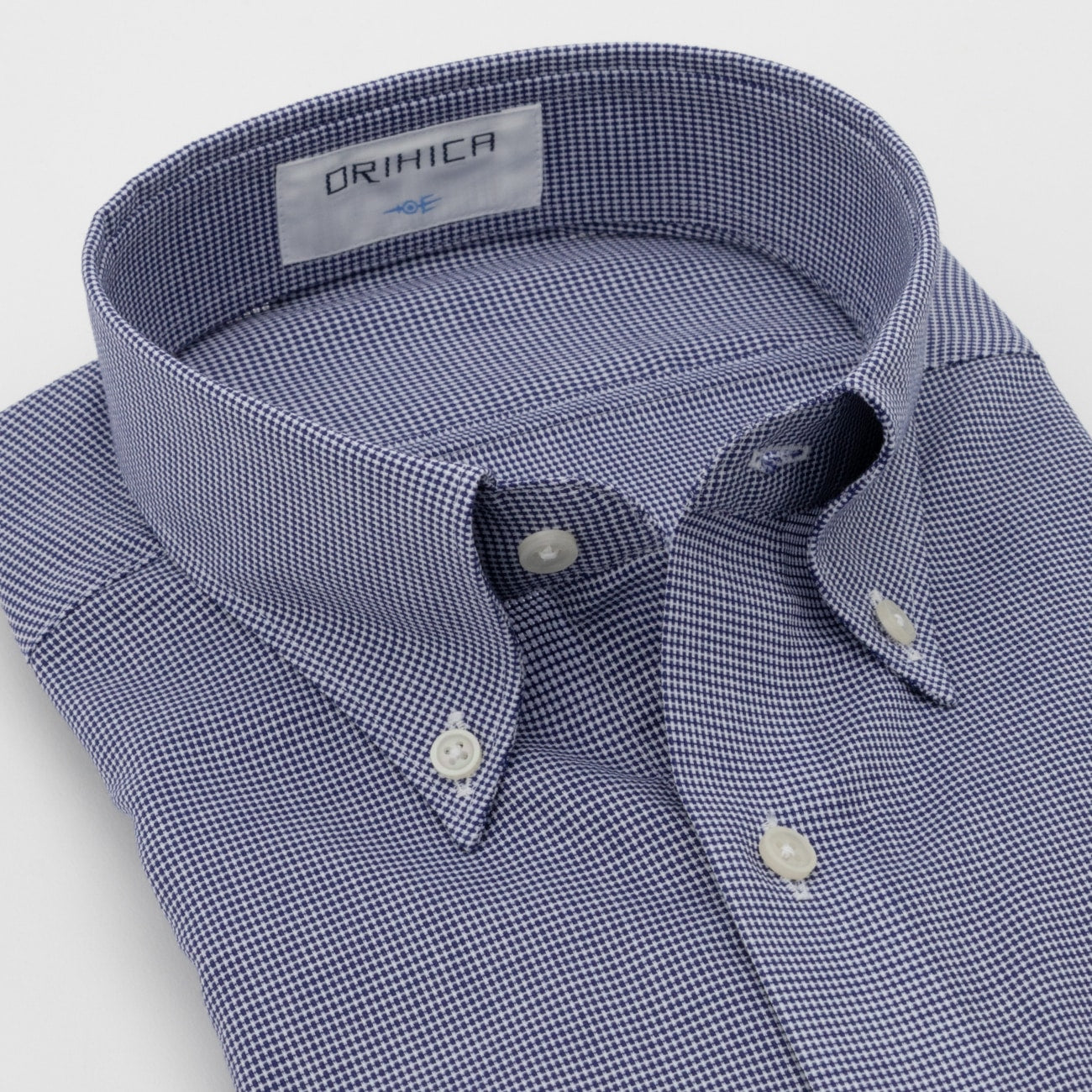 Super Cool Non-iron Button-down Short Sleeve Check Shirt - Navy_07