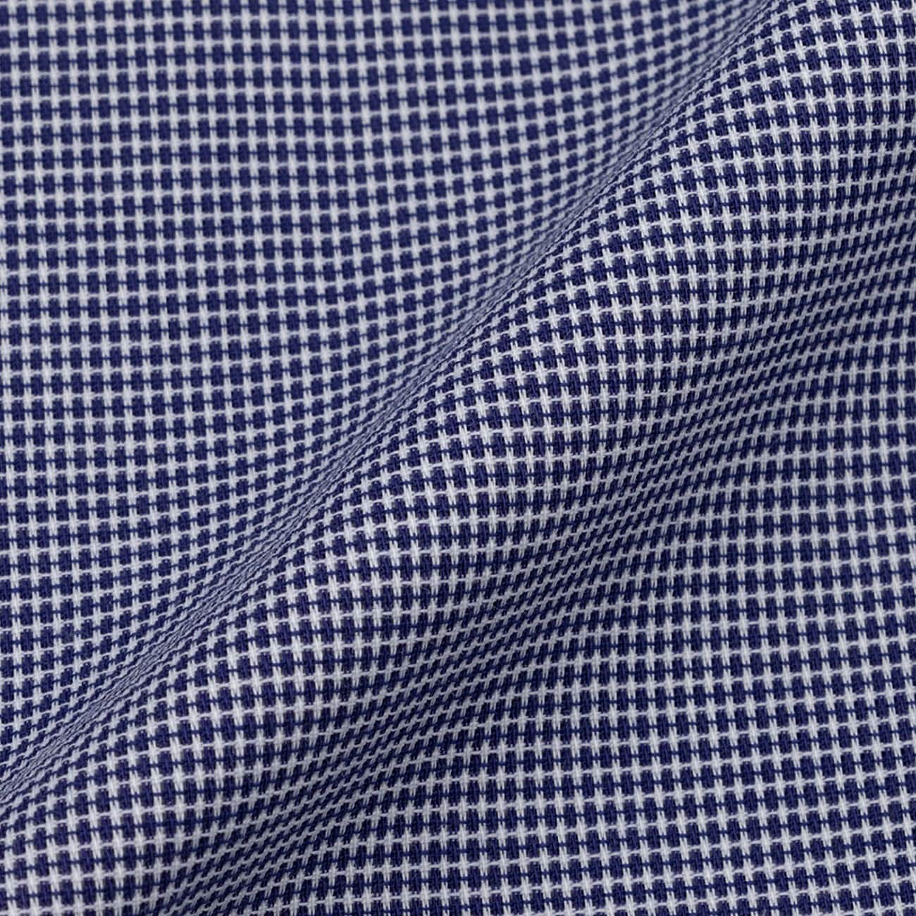 Super Cool Non-iron Button-down Short Sleeve Check Shirt - Navy_08