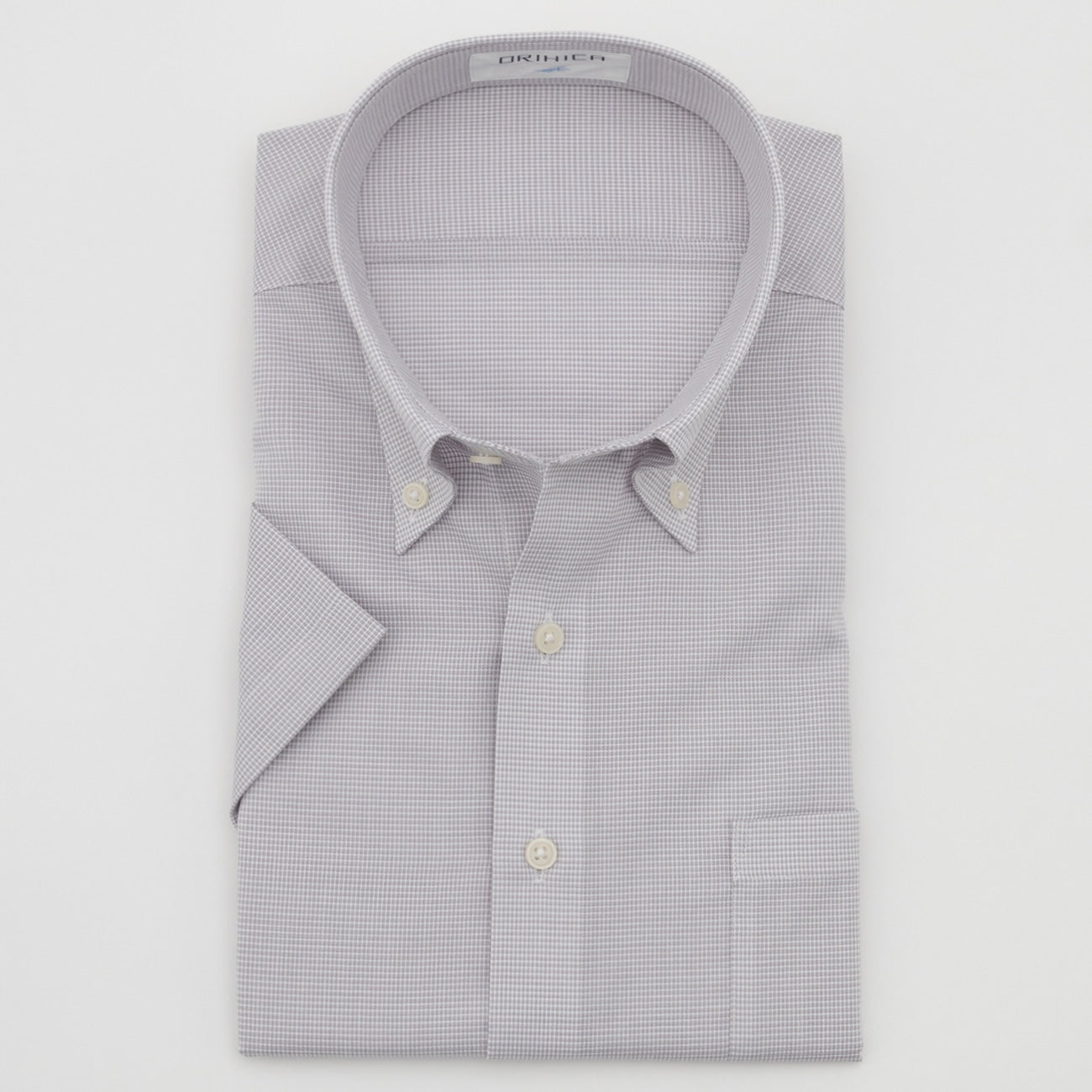 Super Cool Non-iron Button-down Short Sleeve Shirt - Gray_06