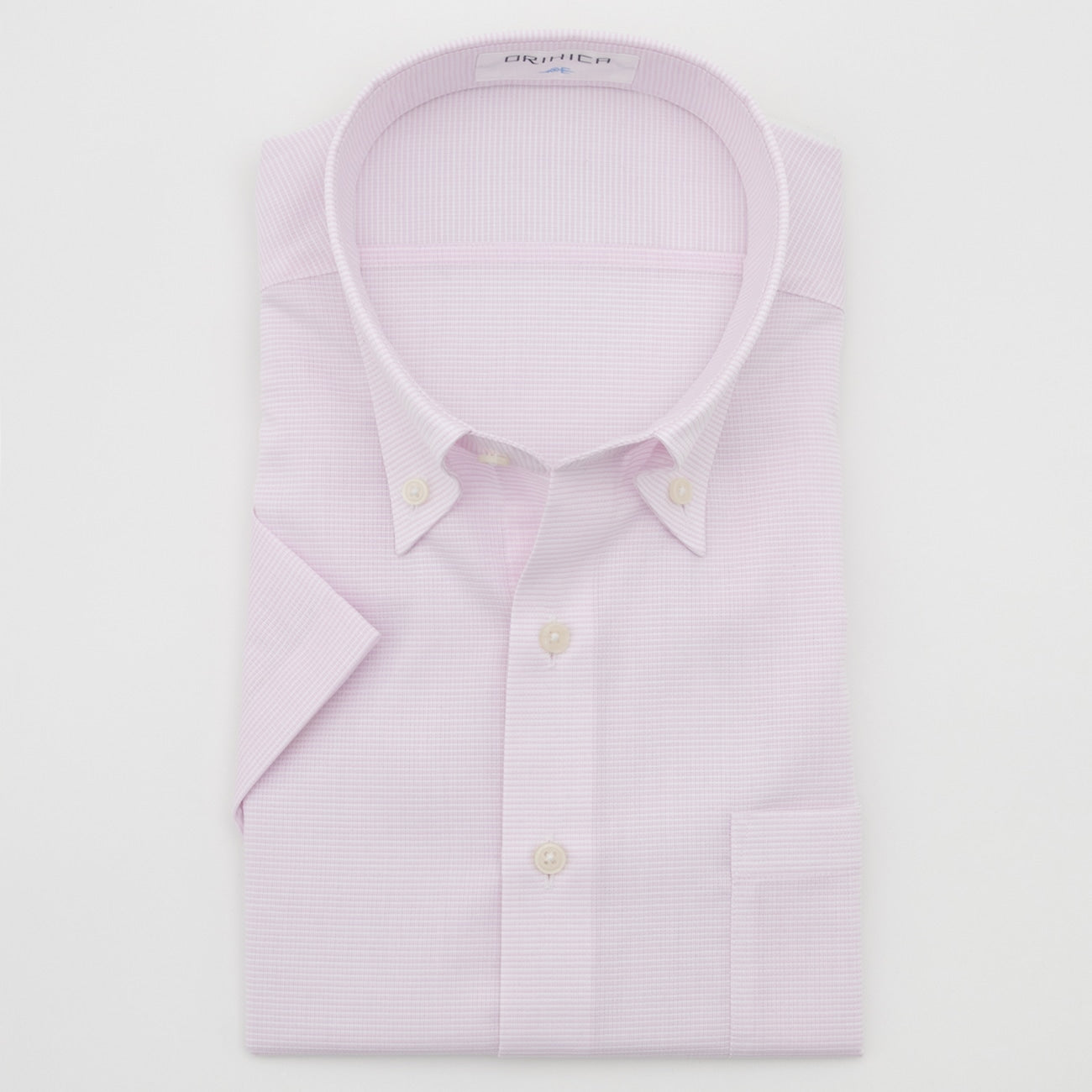Super Cool Non-iron Button-down Short Sleeve Shirt - Pink_06