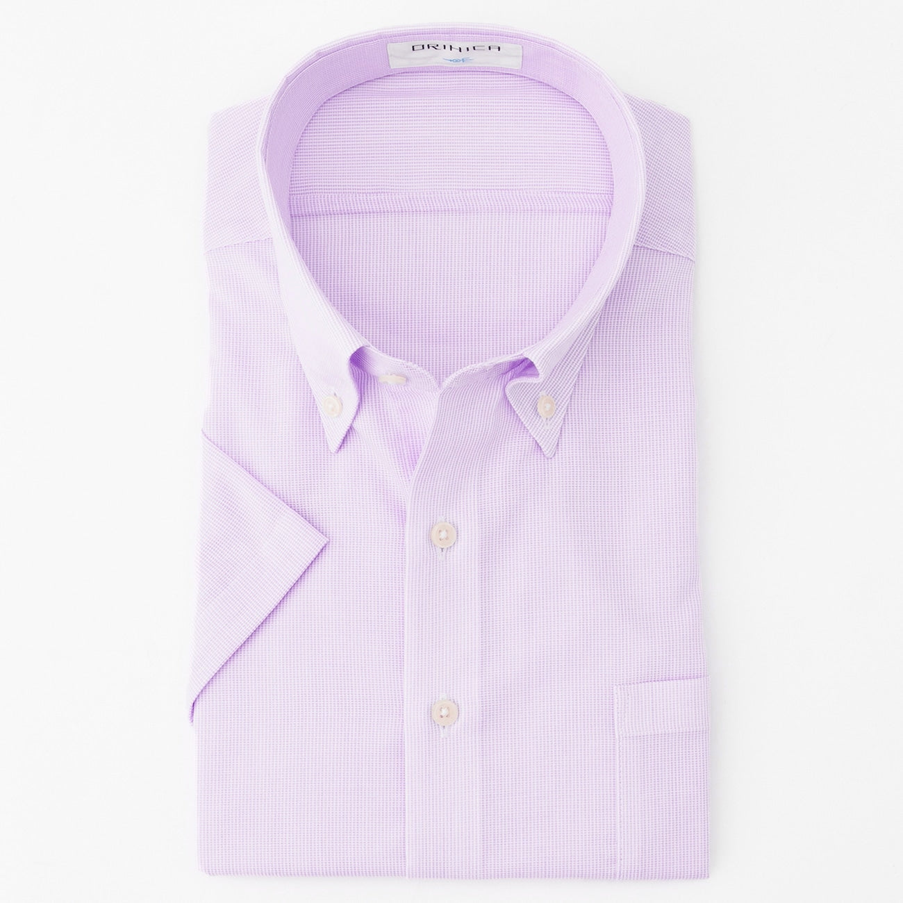 Super Cool Non-iron Button-down Short Sleeve Shirt - Lavender_06