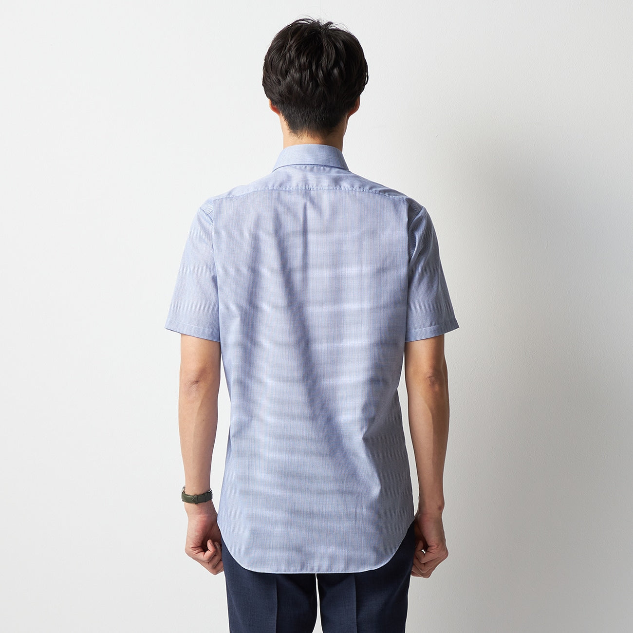 Super Cool Non-iron Cutaway Short Sleeve Shirt - Navy_09