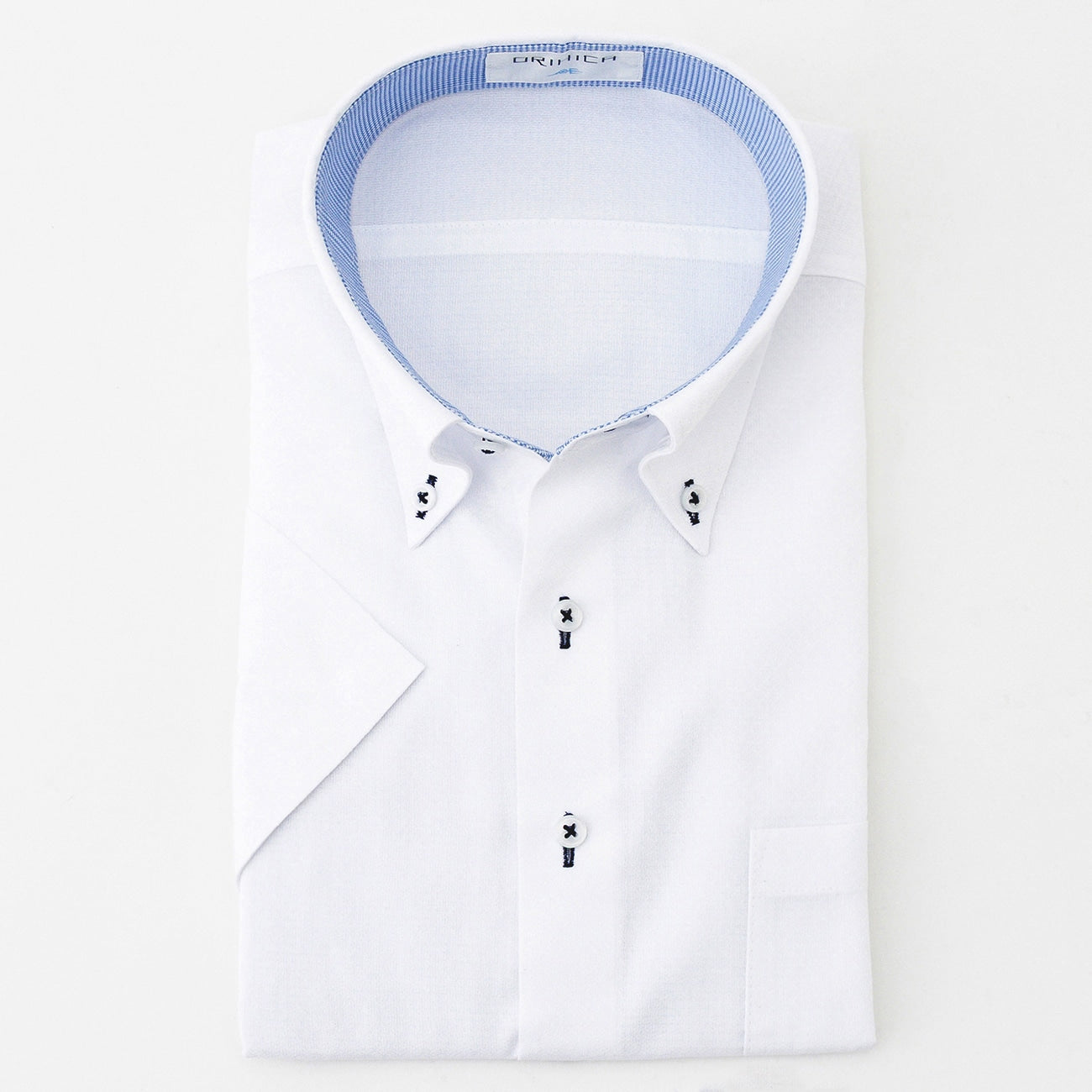 Super Cool Non-iron Cotton Button-down Short Sleeve Shirt - White_06