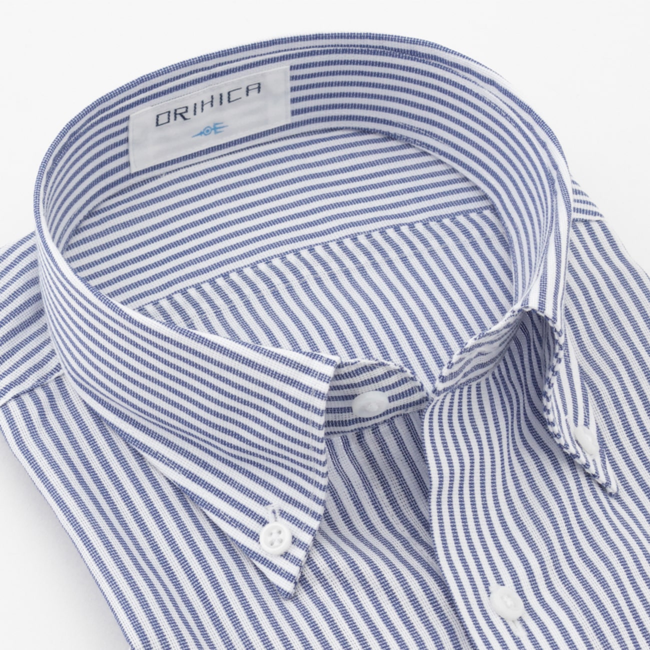 Super Cool Non-iron Cotton Button-down Stripe Shirt - Navy_07