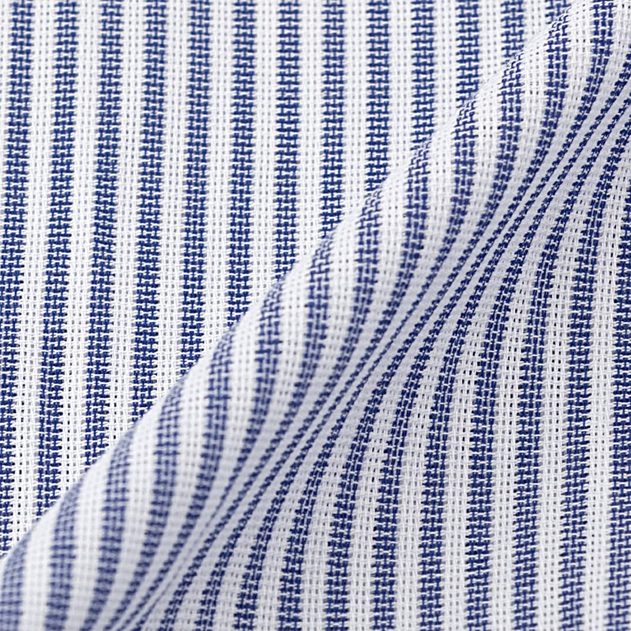Super Cool Non-iron Cotton Button-down Stripe Shirt - Navy_08