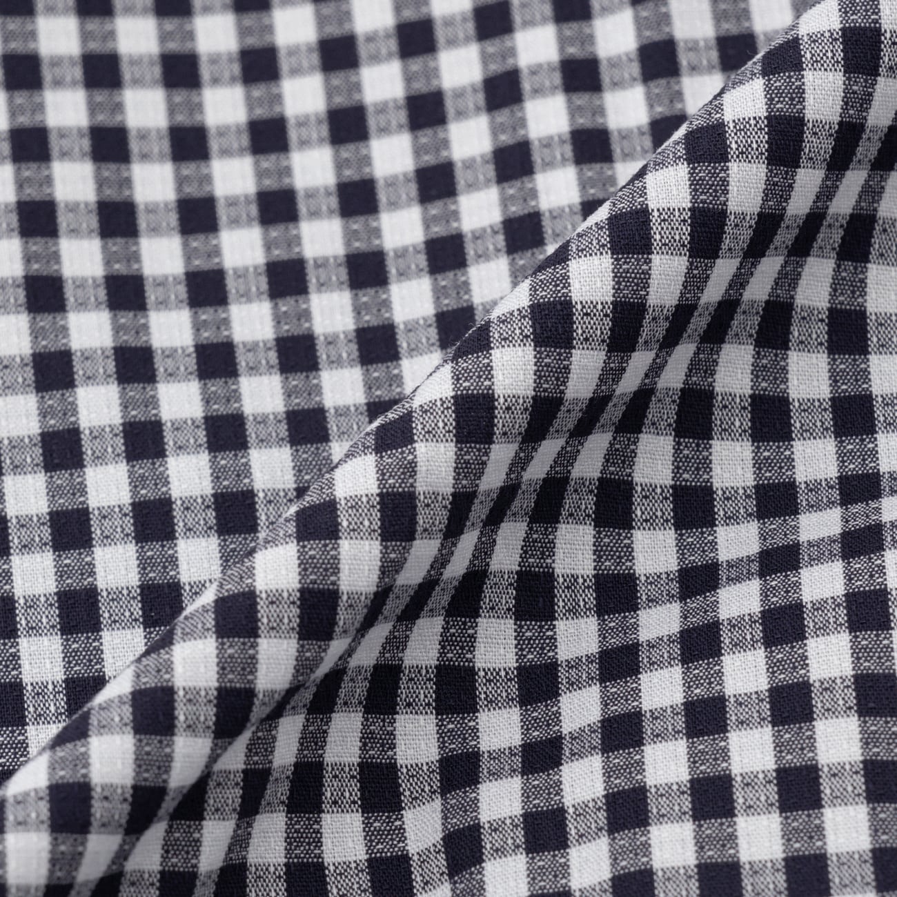 Super Cool Non-iron Cotton Short Sleeve Button-down Check Shirt - Navy_09