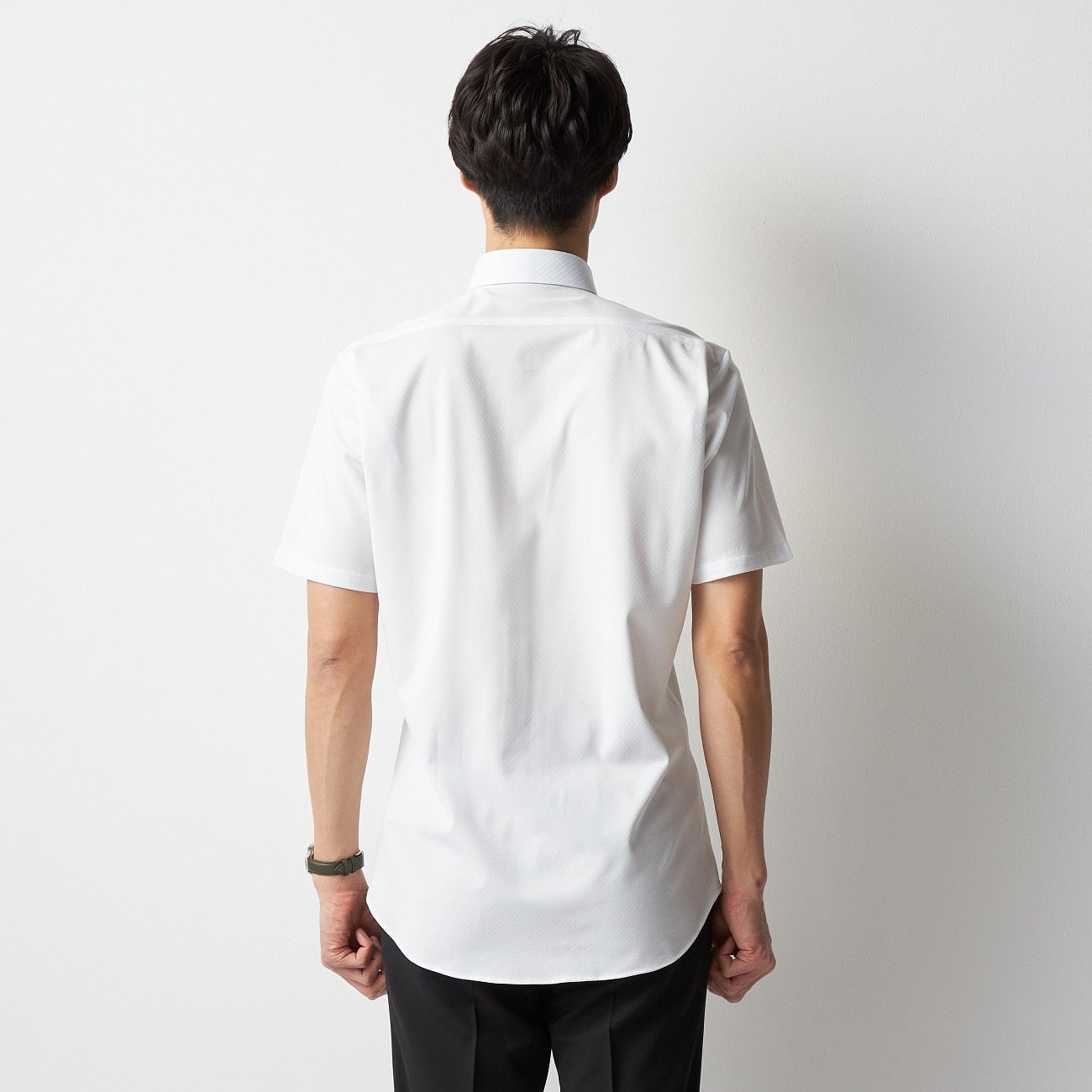 Super Cool Non-iron Button-down Short Sleeve Shirt - White_09