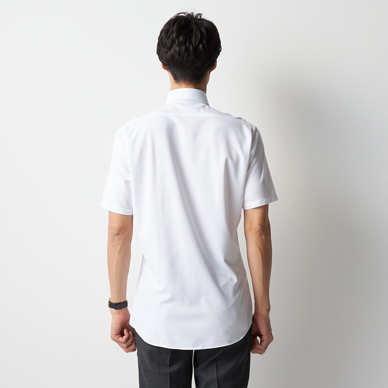 Super Non-iron Stretch Short Sleeve Button-down Shirt - White_09