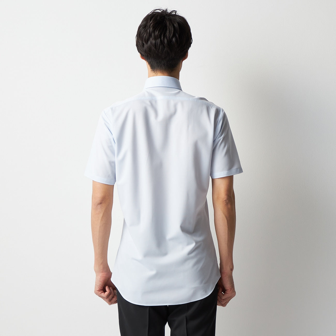Super Cool Non-iron Button-down Short Sleeve Stripe Shirt - Blue_09