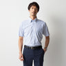 Super Non-iron Stretch Button-down Short Sleeve Stripe Shirt - Blue_05