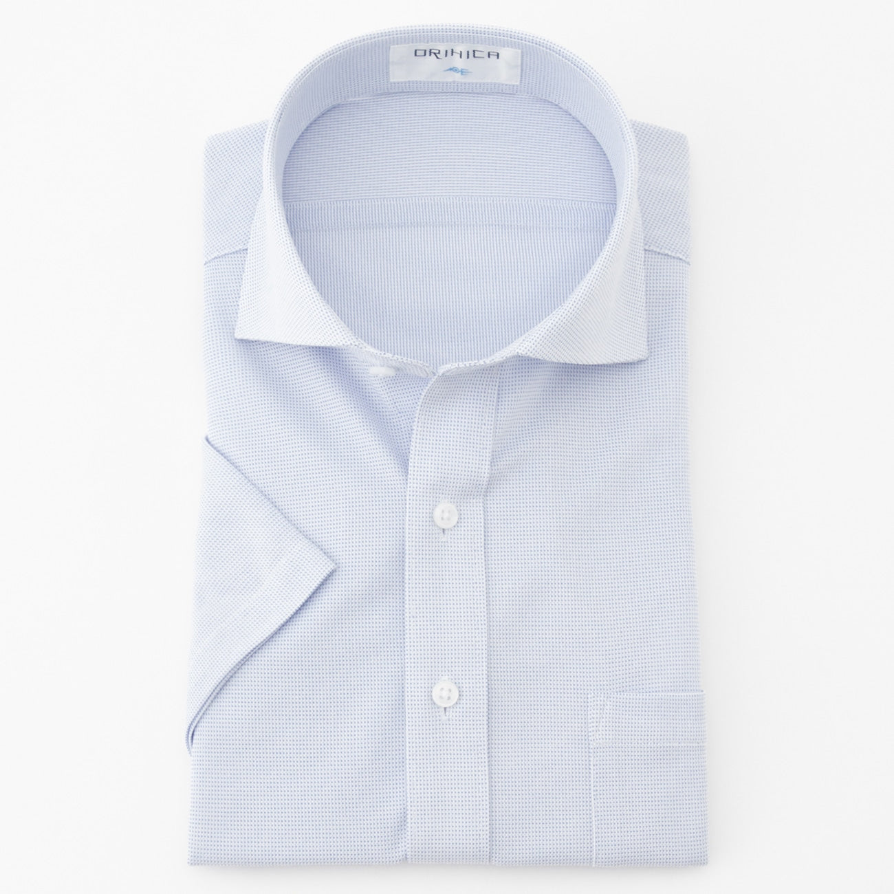 Super Non-iron Stretch Short Sleeve Cutaway Shirt - Blue_06