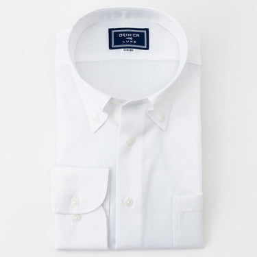 LUXE Line Cotton Button-down Shirt - White_10