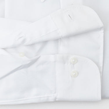 LUXE Line Cotton Button-down Shirt - White_12
