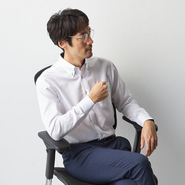 Super Non-iron Cotton Button-down Shirt - White_09