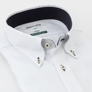 Super Non-iron Cotton Button-down Shirt - White_11