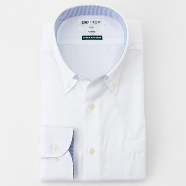 Super Non-iron Cotton Button-down Shirt - White_14