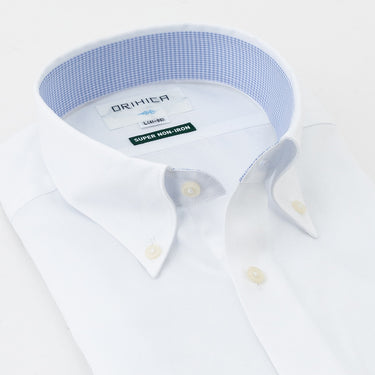 Super Non-iron Cotton Button-down Shirt - White_15