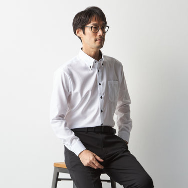 Super Non-iron Cotton Button-down Shirt - White_09
