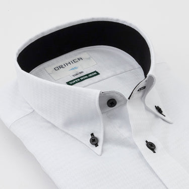 Super Non-iron Cotton Button-down Shirt - White_11