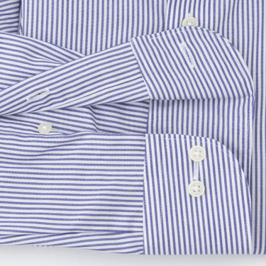 Super Non-iron Cotton Button-down Stripe Shirt - Blue_10