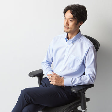 Super Non-iron Cotton Button-down Shirt - Blue_10