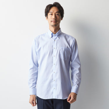 Super Non-iron Cotton Button-down Shirt - Blue_11