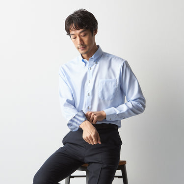 Super Non-iron Cotton Button-down Shirt - Blue_08