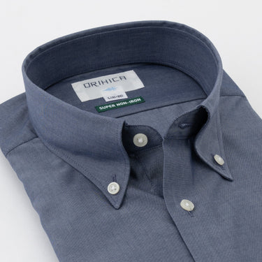 Super Non-iron Cotton Button-down Shirt - Navy_09